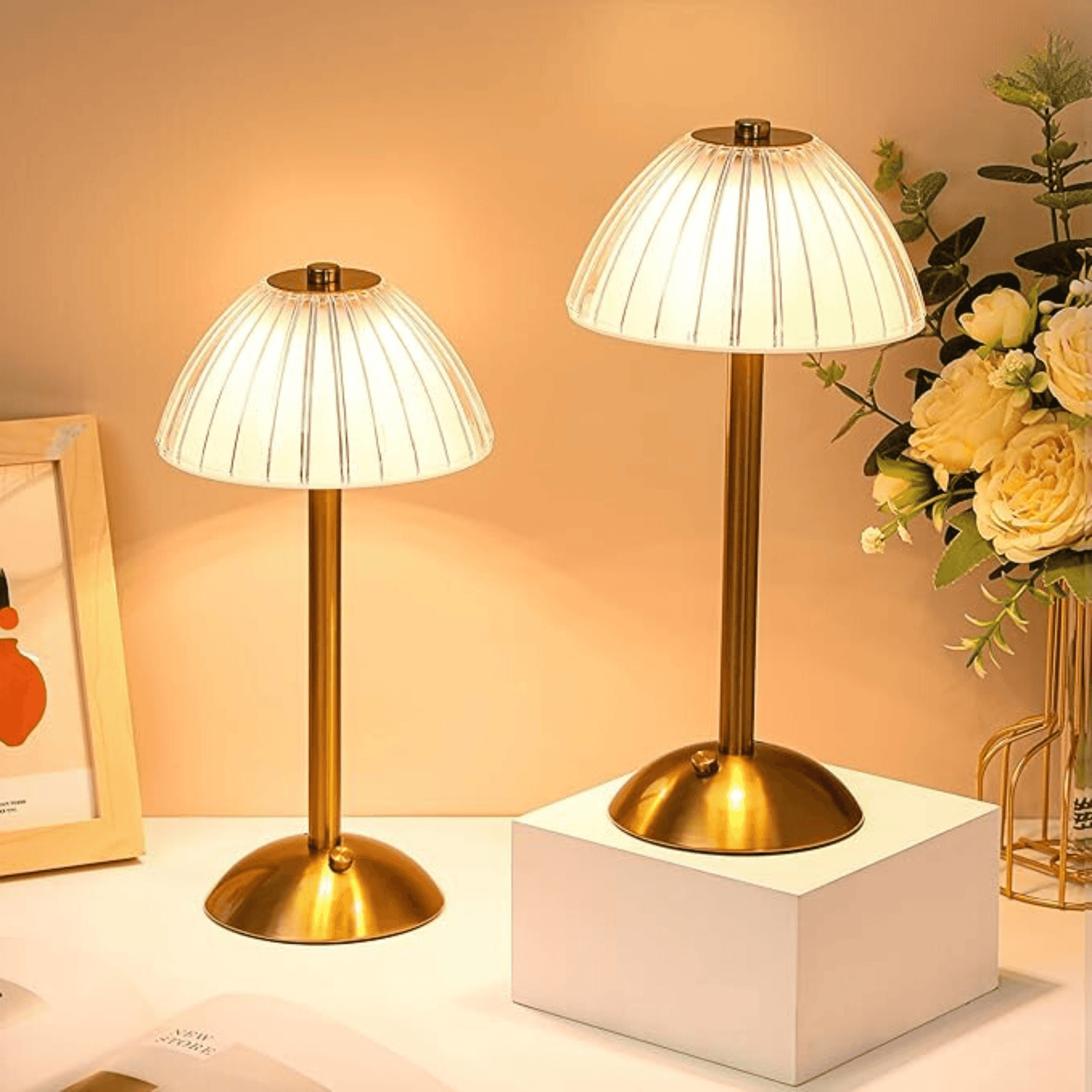 Lampe de table vintage style ombrelle