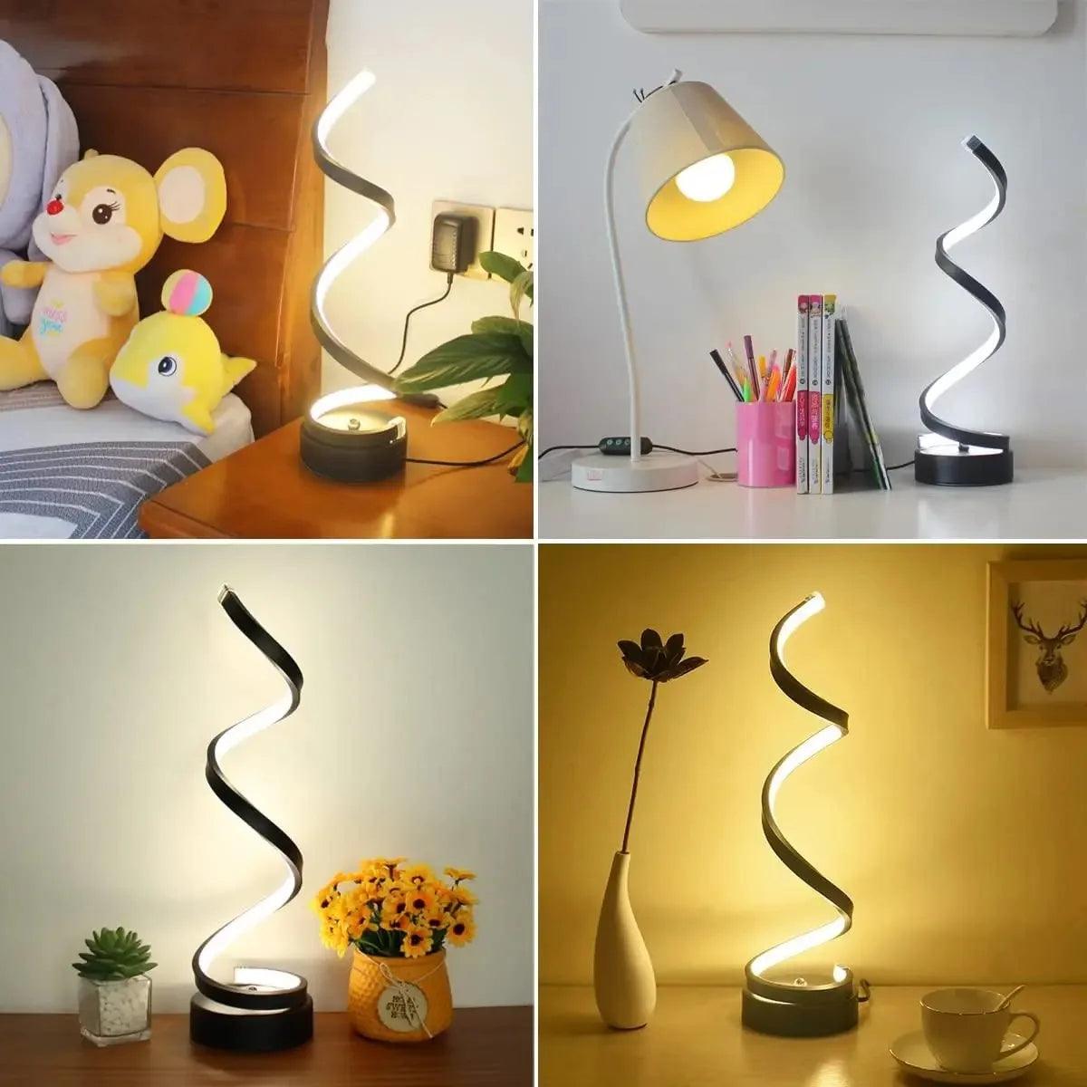 Lampe de table en spirale