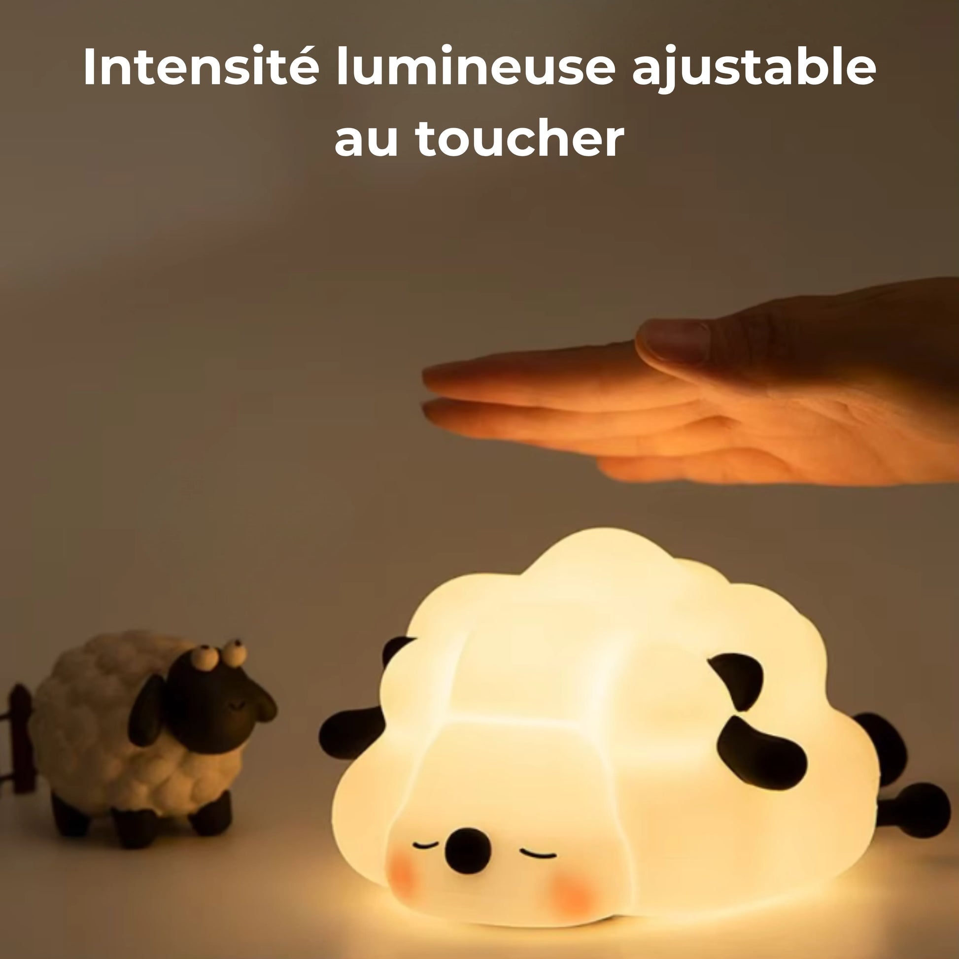 Veilleuse mouton différentes intensités lumineuses