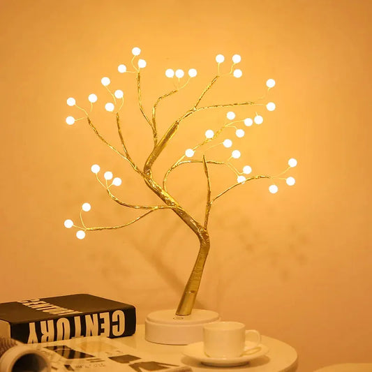 arbre lumineux led boules dorées