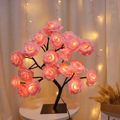 arbre lumineux led roses