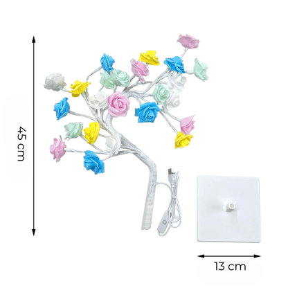 arbre lumineux led roses dimensions