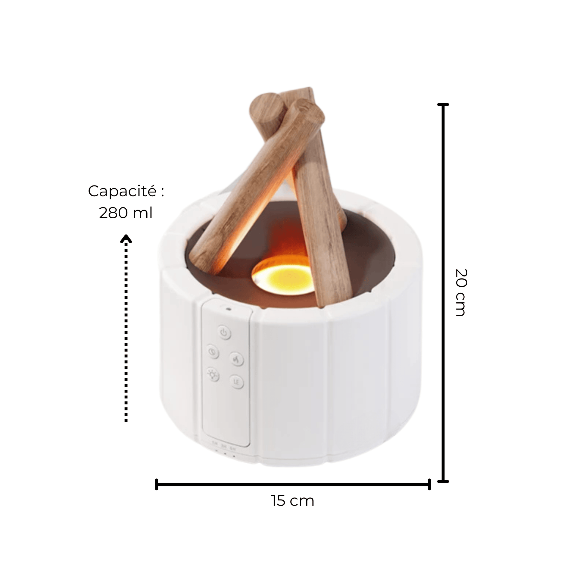 diffuseur feu de camp dimensions