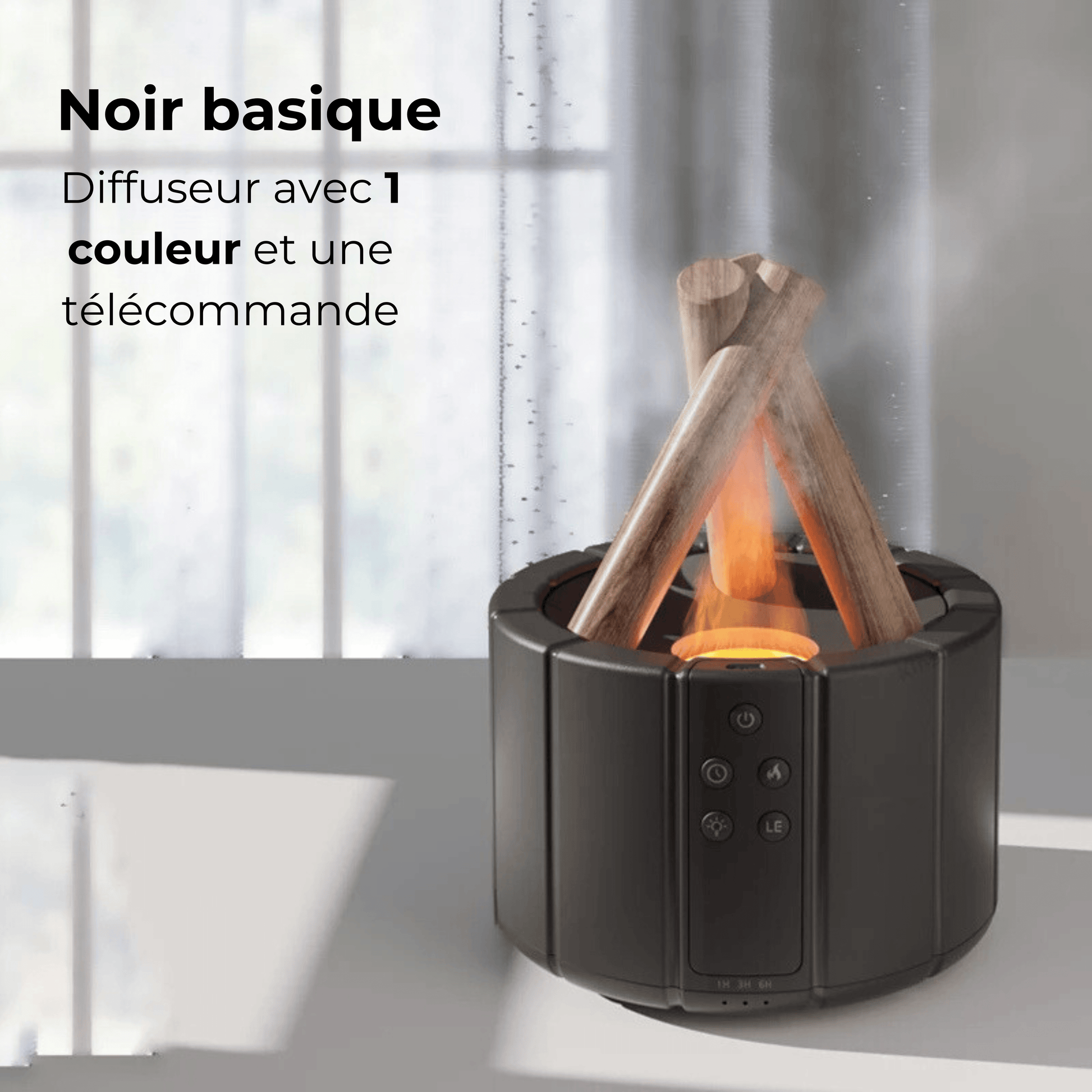 diffuseur feu de camp noir basique