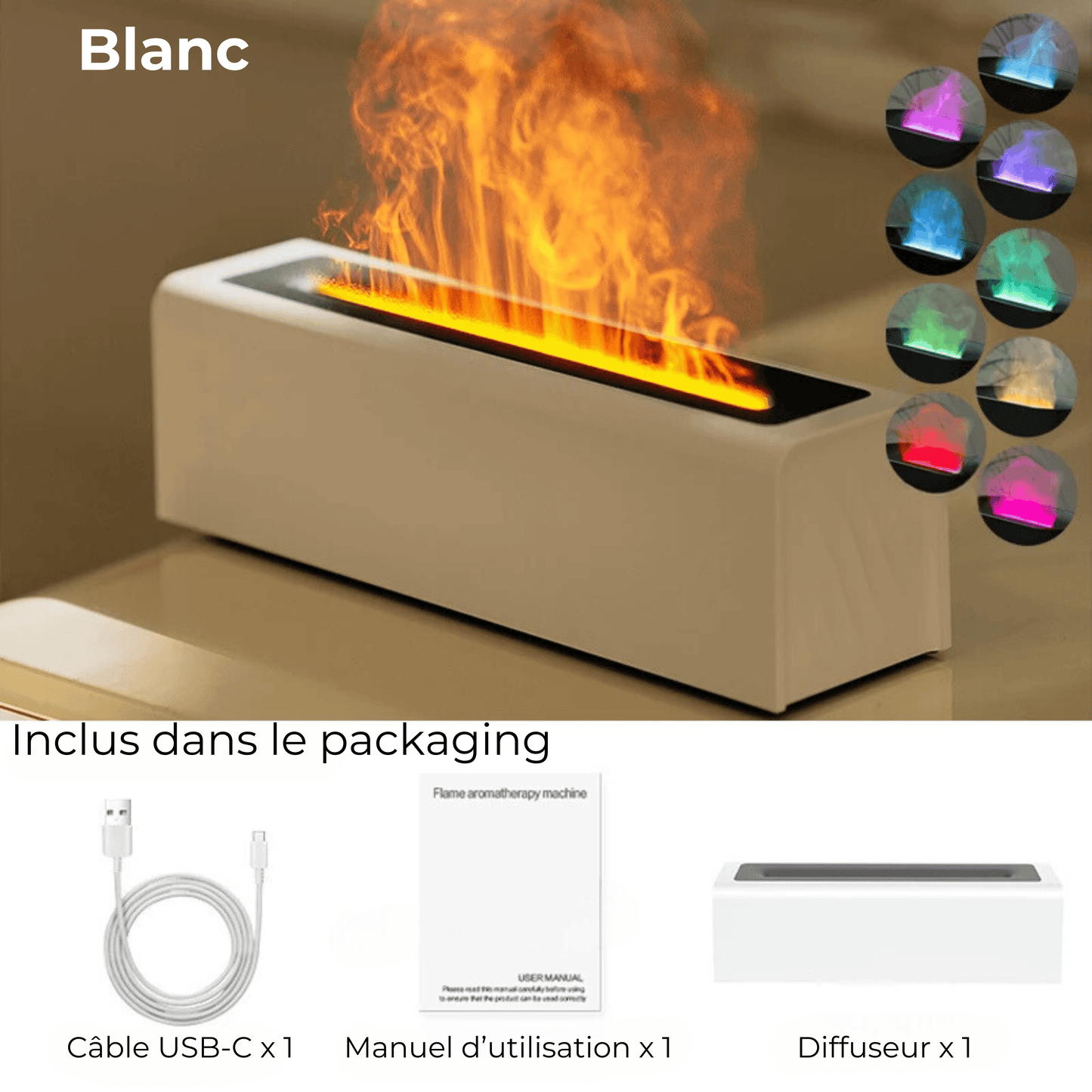 diffuseur flamme classique blanc