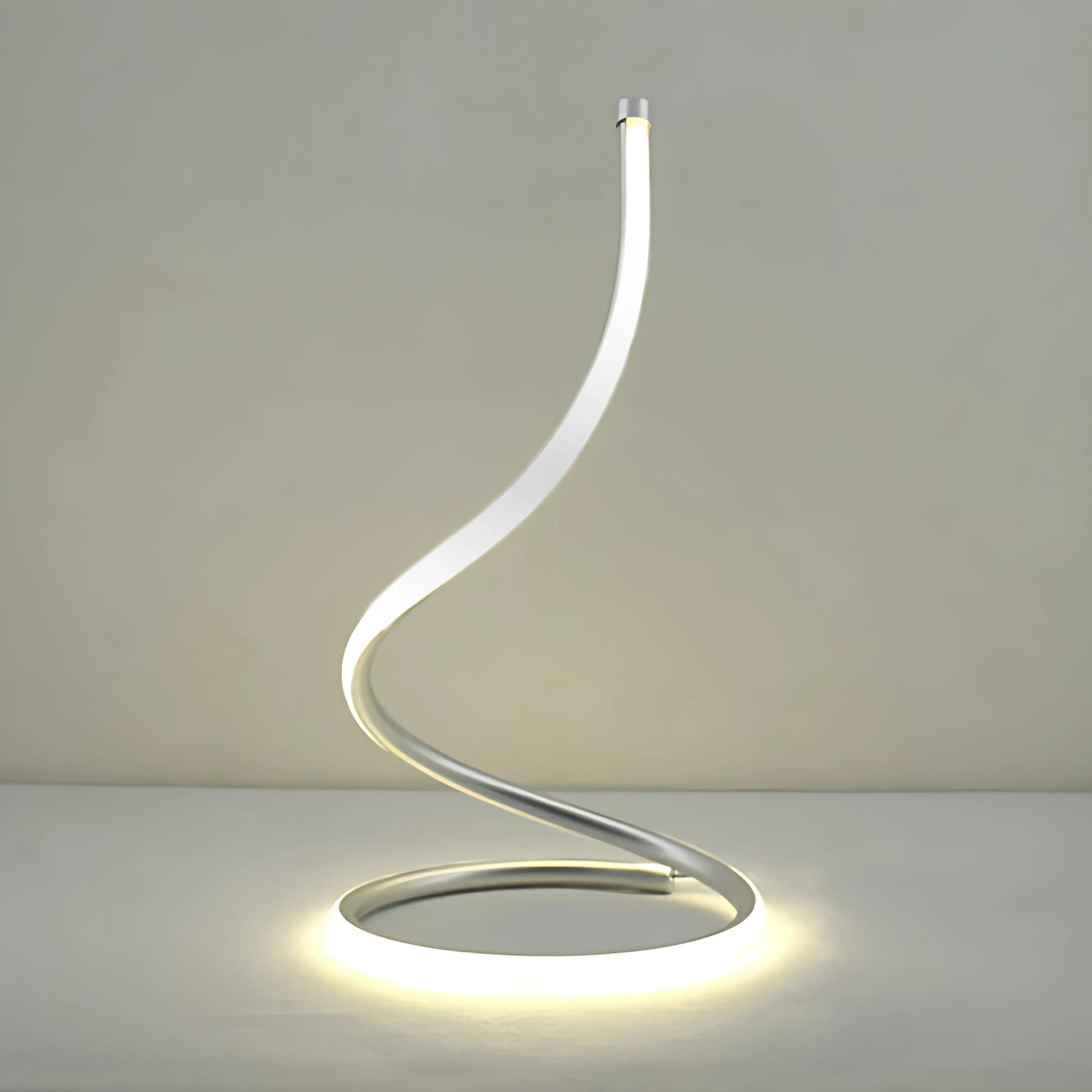 grande lampe spirale argent