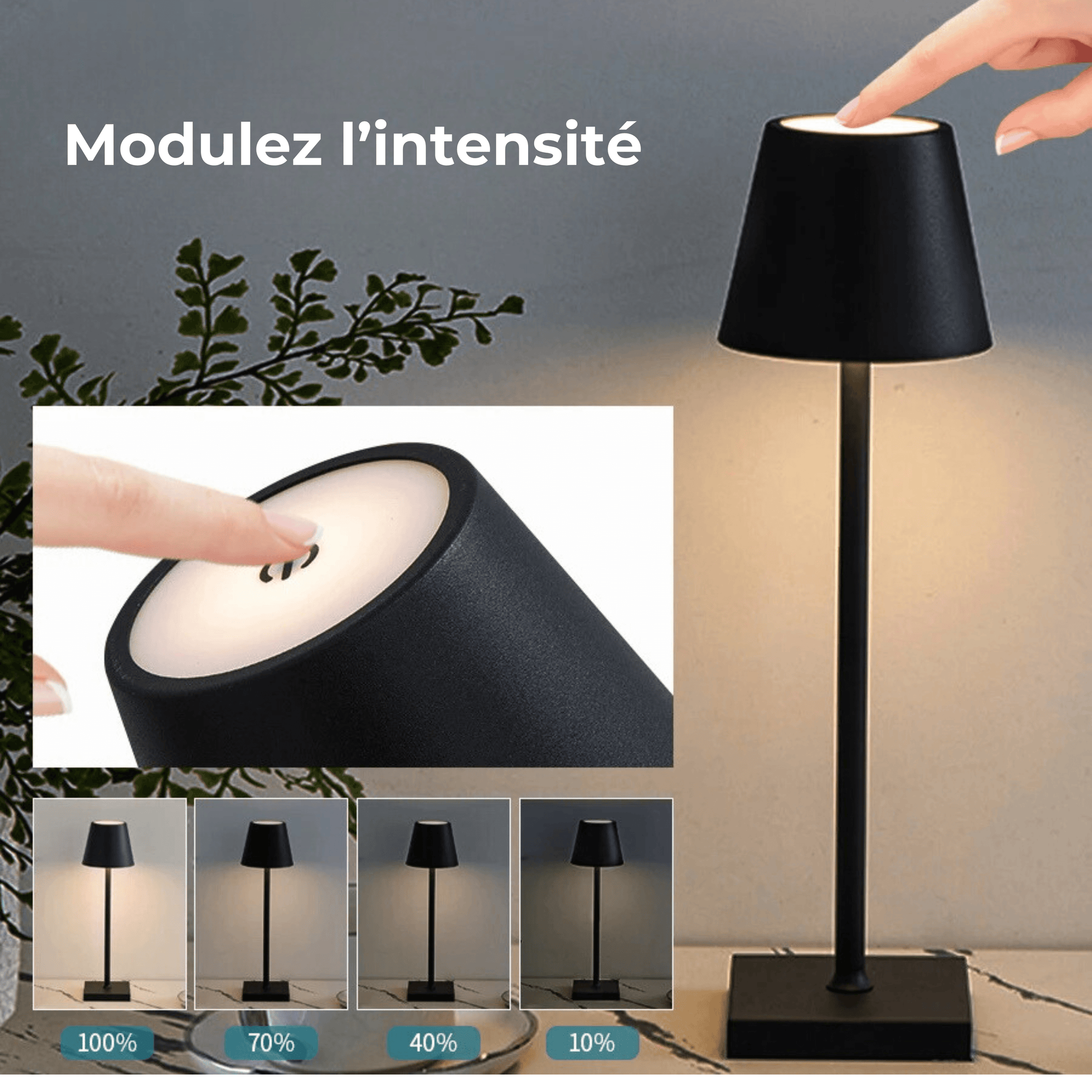 lampe rechargeable sans fil luminosité ajustable