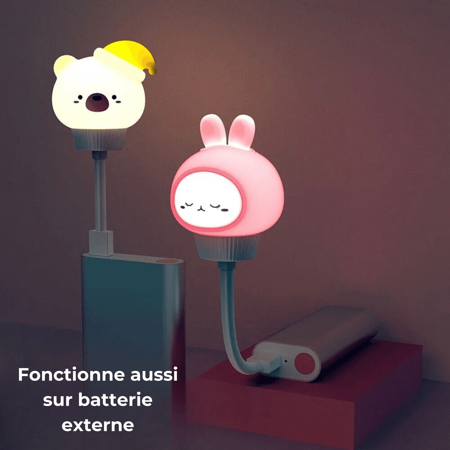 veilleuse animaux USB batterie externe