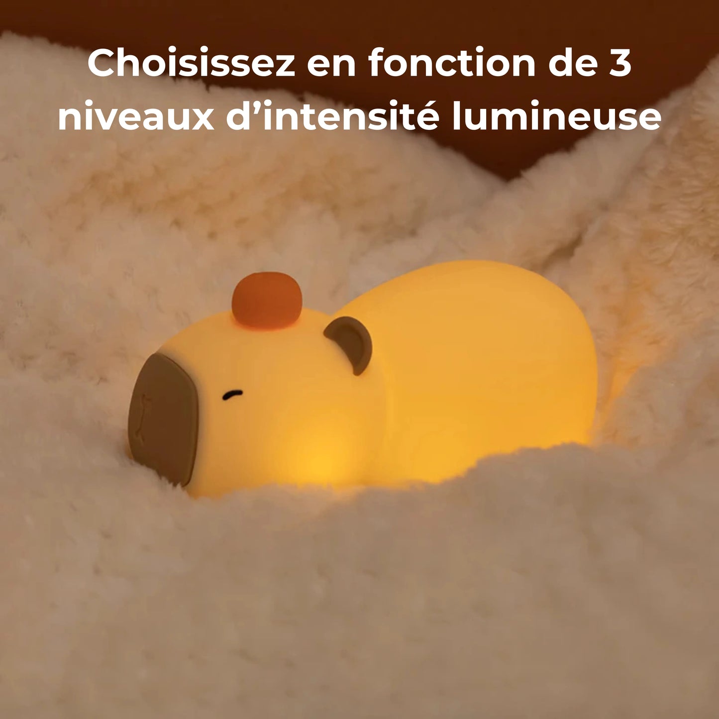 veilleuse capybara 3 niveaux d'intensité lumineuse