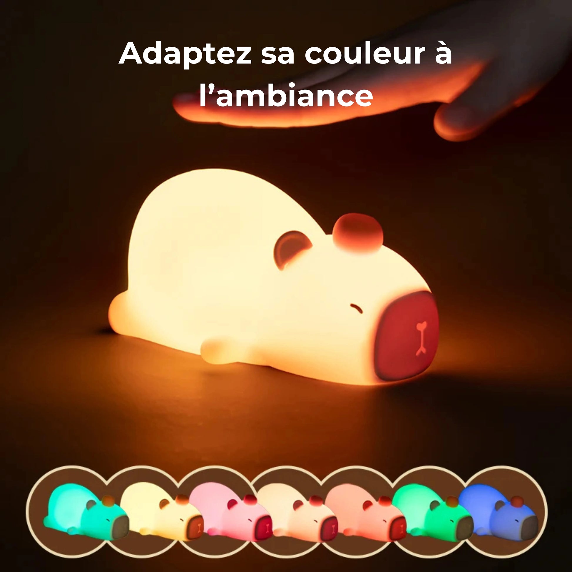 veilleuse capybara différentes couleurs