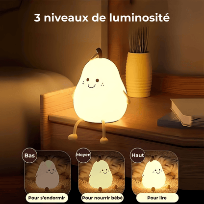 veilleuse poire 3 niveaux de luminosité